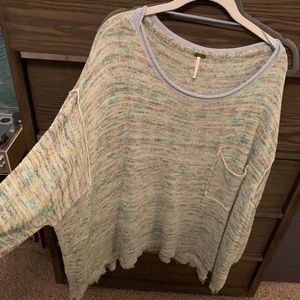 Free People oversized Frayed Sweater